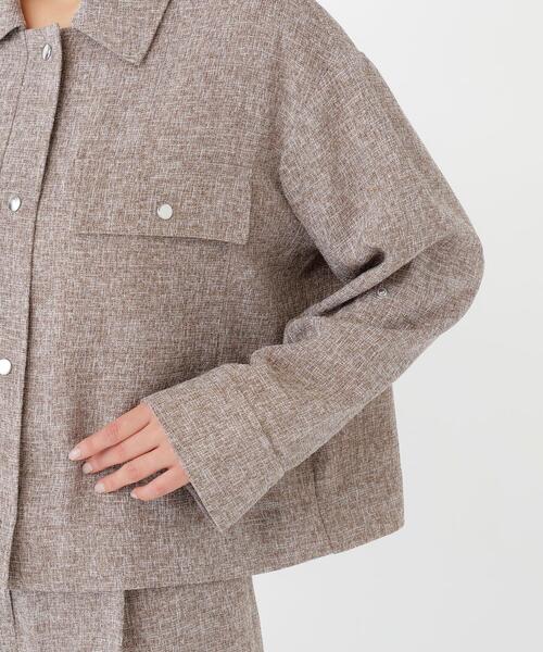 NATURAL BEAUTY BASIC(ナチュラルビューティーベーシック)の「カラミ調シャツハオリ SETUP シャツ(シャツ/ブラウス・レディース・グレー/ブラウン・FREE)」の19枚目の写真