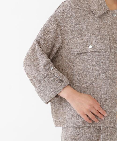 NATURAL BEAUTY BASIC(ナチュラルビューティーベーシック)の「カラミ調シャツハオリ SETUP シャツ(シャツ/ブラウス・レディース・グレー/ブラウン・FREE)」の20枚目の写真