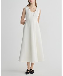 V NECK FLARE LONG DRESS(ブイネックフレアロングドレス)