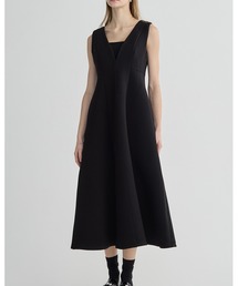V NECK FLARE LONG DRESS(ブイネックフレアロングドレス)