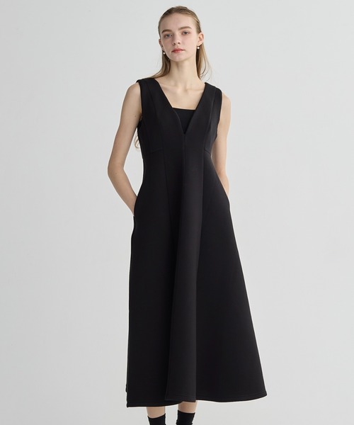 BIRTHDAY BASH（バースデイバッシュ）の「V NECK FLARE LONG DRESS(ブイネックフレアロングドレス)（ワンピース・レディース・ブラック/ホワイト・S/M）」の19枚目の写真