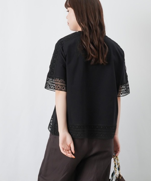LUCA/LADY LUCK LUCA(ルカ/レディラックルカ)の「LC/LLL レース切替5分袖プルオーバー(Tシャツ/カットソー・レディース・ブラック/オフホワイト/オレンジ・FREE)」の8枚目の写真