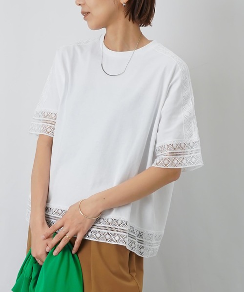 LUCA/LADY LUCK LUCA(ルカ/レディラックルカ)の「LC/LLL レース切替5分袖プルオーバー(Tシャツ/カットソー・レディース・ブラック/オフホワイト/オレンジ・FREE)」の17枚目の写真
