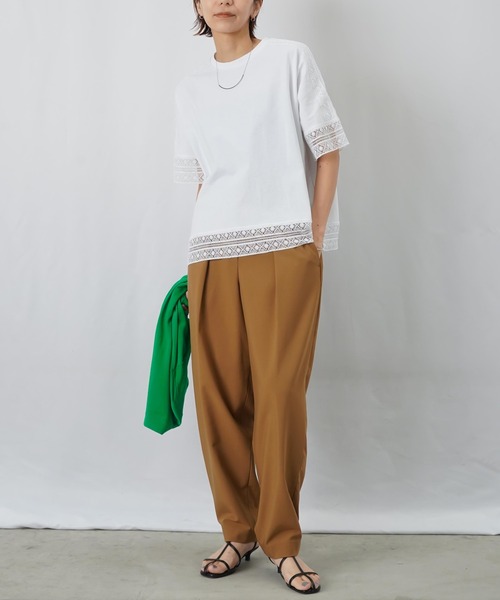 LUCA/LADY LUCK LUCA(ルカ/レディラックルカ)の「LC/LLL レース切替5分袖プルオーバー(Tシャツ/カットソー・レディース・ブラック/オフホワイト/オレンジ・FREE)」の18枚目の写真