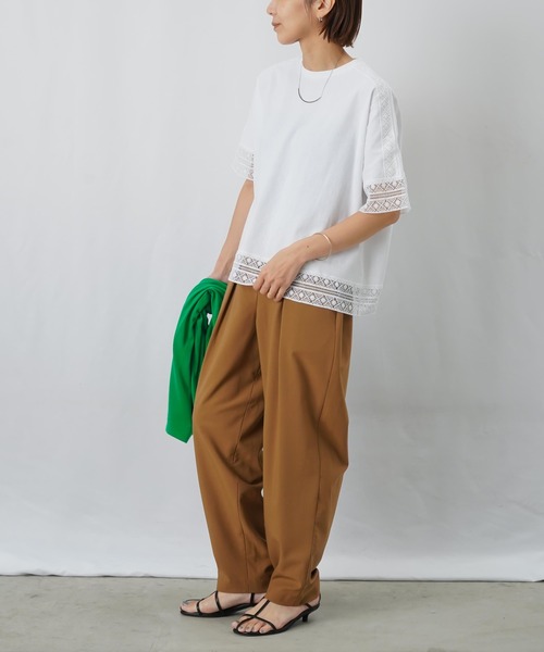 LUCA/LADY LUCK LUCA(ルカ/レディラックルカ)の「LC/LLL レース切替5分袖プルオーバー(Tシャツ/カットソー・レディース・ブラック/オフホワイト/オレンジ・FREE)」の19枚目の写真