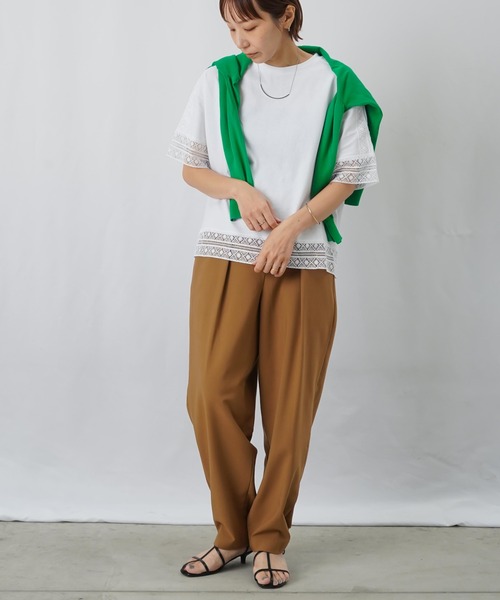 LUCA/LADY LUCK LUCA(ルカ/レディラックルカ)の「LC/LLL レース切替5分袖プルオーバー(Tシャツ/カットソー・レディース・ブラック/オフホワイト/オレンジ・FREE)」の22枚目の写真