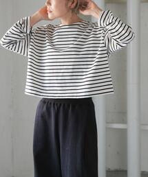 FORK&SPOON | FORK&SPOON クロップドボートネックボーダー(Tシャツ/カットソー)