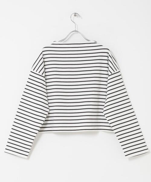 FORK&SPOON(フォークアンドスプーン)の「FORK&SPOON クロップドボートネックボーダー(Tシャツ/カットソー・レディース・アイボリー/オフホワイト・1)」の13枚目の写真