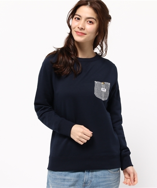 Lee（リー）の「【Lee×CIAOPANICTYPY】コラボデニムポケットスウェットプルオーバー（スウェット・レディース・ホワイト/グレー/ネイビー・FREE）」の3枚目の写真