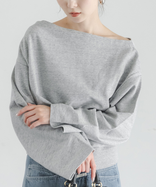 CLOSED(クローズド)の「CLOSED/クローズド Off-shoulder sweatshirt(Tシャツ/カットソー・レディース・ライトグレー・SMALL)」の4枚目の写真