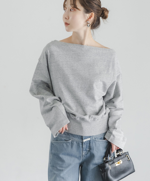 CLOSED(クローズド)の「CLOSED/クローズド Off-shoulder sweatshirt(Tシャツ/カットソー・レディース・ライトグレー・SMALL)」の7枚目の写真