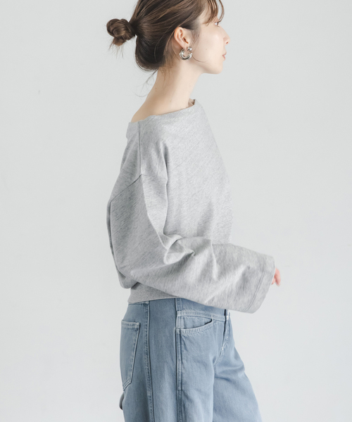 CLOSED(クローズド)の「CLOSED/クローズド Off-shoulder sweatshirt(Tシャツ/カットソー・レディース・ライトグレー・SMALL)」の8枚目の写真