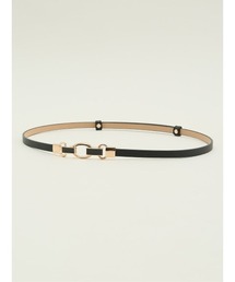 m.f.editorial | ビジネス ベルト レディース 合成皮革 サフィアーノ 型押し ナロー フック式 スライド ビットバックル(ベルト)