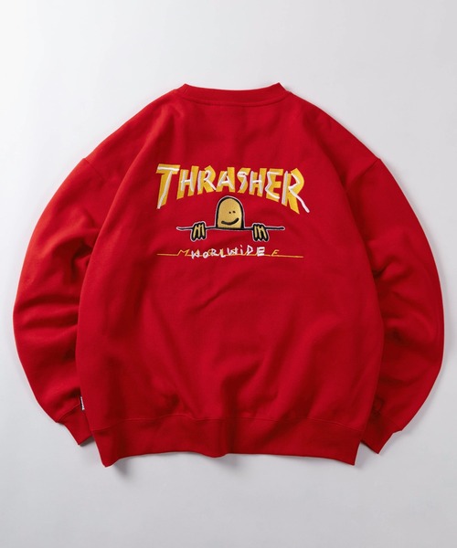 THRASHER(スラッシャー)の「【70】【THRASHER/スラッシャー】マークゴンザレス ヘビーウェイト スウェット/オーバーサイズ/クルーネック/トレーナー/刺繍/裏起毛/ユニセックス/レディース/メンズ(スウェット・メンズ・グレー/レッド/ブラック・M/L/XL)」の3枚目の写真