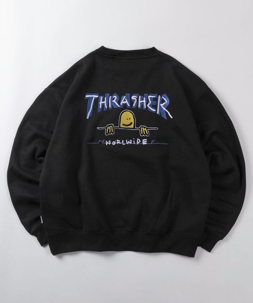 THRASHER(スラッシャー)の「【70】【THRASHER/スラッシャー】マークゴンザレス ヘビーウェイト スウェット/オーバーサイズ/クルーネック/トレーナー/刺繍/裏起毛/ユニセックス/レディース/メンズ(スウェット・メンズ・グレー/レッド/ブラック・M/L/XL)」の1枚目の写真