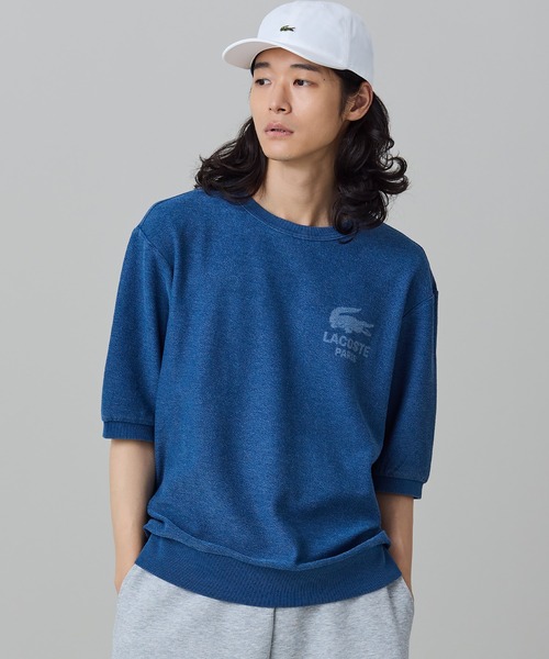 LACOSTE(ラコステ)の「インディゴパイル 半袖スウェットシャツ(スウェット・メンズ・ブラック/ブルー/インディゴブルー・5/4/3/2)」の3枚目の写真
