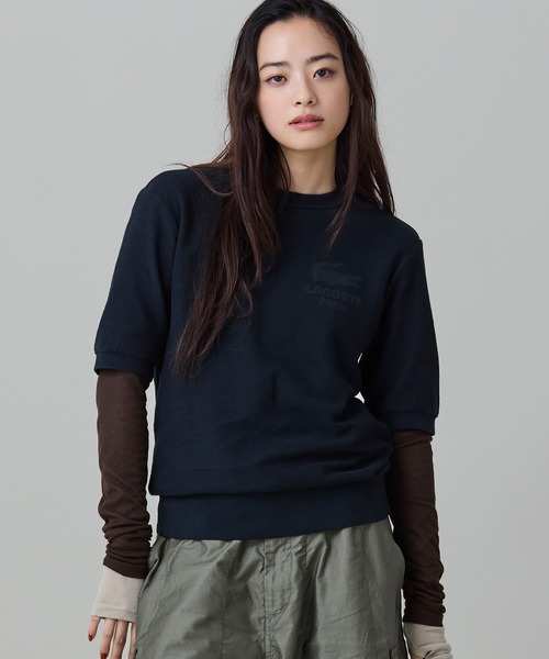 LACOSTE(ラコステ)の「インディゴパイル 半袖スウェットシャツ(スウェット・メンズ・ブラック/ブルー/インディゴブルー・5/4/3/2)」の2枚目の写真