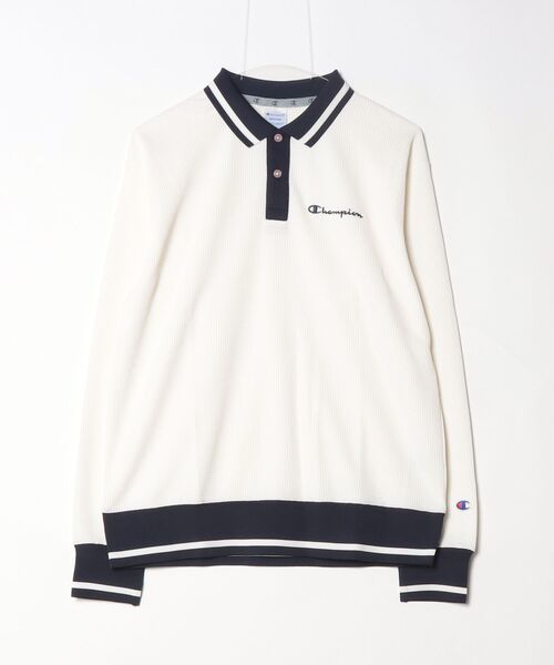 b*a様   GOLF 長袖ポロシャツ【ホワイト/L】 セール】【Champion/チャンピオン】メンズ GOLF ロングスリーブ