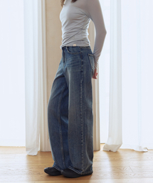STRAIGHT DENIM PANTS (BLUE)
