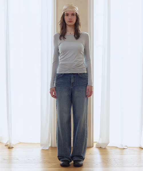 AFTERHOURS(アフターアワーズ)の「STRAIGHT DENIM PANTS (BLUE)(デニムパンツ・レディース・その他・SMALL)」の3枚目の写真