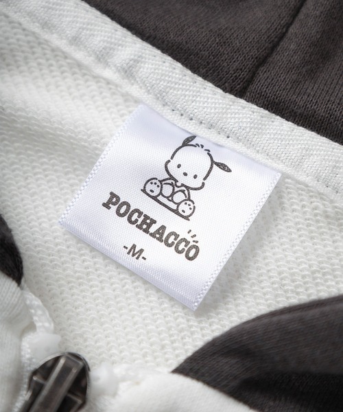 sanrio(サンリオ)の「【71】【Sanrio/サンリオ】サンリオキャラクターズ ワンポイント刺繍 フルジップ パーカー/ハローキティ/ポチャッコ/シナモロール/ポムポムプリン/キャラクター/ライトアウター/バイカラー/裏毛/羽織/レディース(パーカー・レディース・ネイビー/ホワイト/サックスブルー/イエロー・M/L)」の10枚目の写真