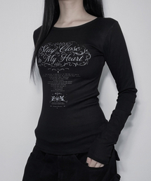 ステイ スリムフィット長袖トップス (BLACK)