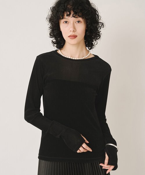 Drawing Numbers(ドローイング ナンバーズ)の「【Drawing Numbers】フロッキーチュールカットソー(Tシャツ/カットソー・レディース・グレー/ブラック/ホワイト・38)」の2枚目の写真