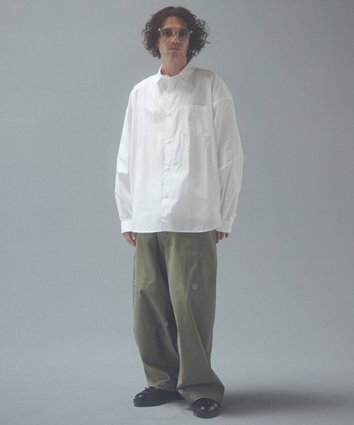 ADAM PATEK（アダムパテック）の「ms6672-soft calm papertouch broad shirt シャツ(AP2625005)（シャツ/ブラウス・メンズ・ホワイト/ブラック/チャコール・1/2）」の8枚目の写真