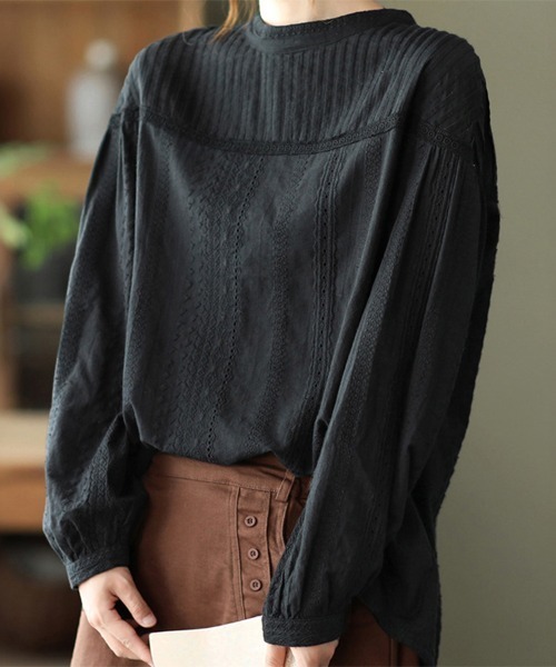 ReRe(リリ)の「選べる2TYPE×ピンタックレース刺繍ブラウス(シャツ/ブラウス・レディース・ホワイト系その他/ブラック系その他/ベージュ/ベージュ系その他/ホワイト/ブラック・FREE)」の18枚目の写真