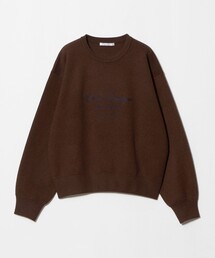 ロゴクルーネック ニットプルオーバー ウォッシャブル