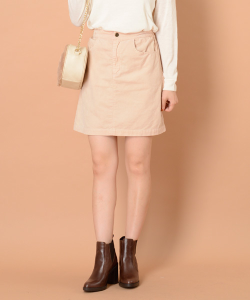 mystic（ミスティック）の「別珍台形スカート（スカート・レディース・ピンクベージュ/ネイビー/グレー・1/2）」の3枚目の写真