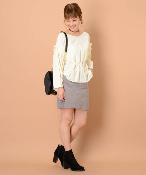 mystic（ミスティック）の「別珍台形スカート（スカート・レディース・ピンクベージュ/ネイビー/グレー・1/2）」の14枚目の写真