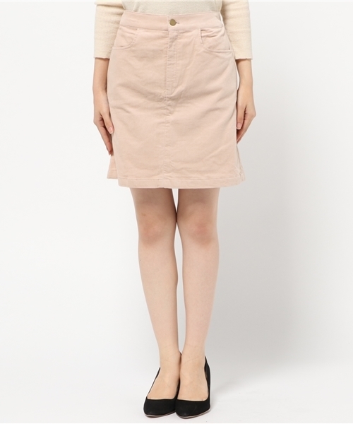 mystic（ミスティック）の「別珍台形スカート（スカート・レディース・ピンクベージュ/ネイビー/グレー・1/2）」の4枚目の写真