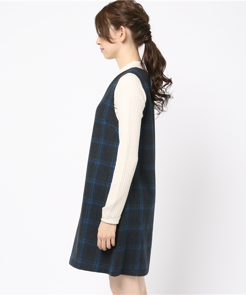 archives（アルシーヴ）の「チェックウールジャンパースカート（ジャンパースカート・レディース・カーキ/グレー/ネイビー・MEDIUM）」の10枚目の写真