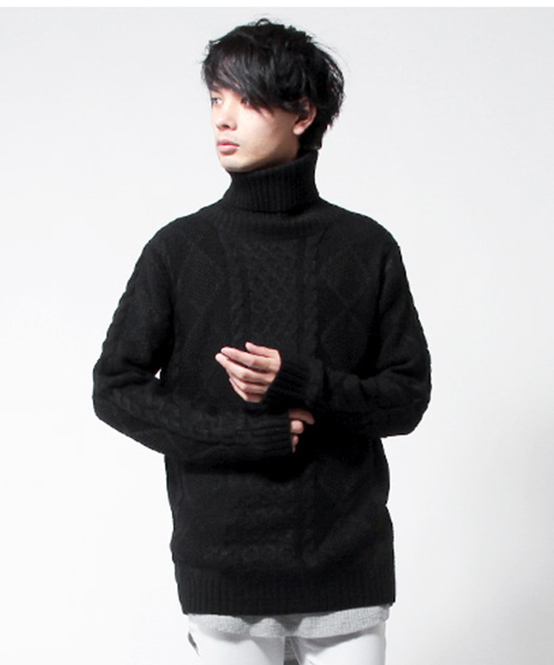 THE CASUAL(カジュアル)の「タートルネックニット(ニット/セーター・メンズ・ブラック/ワイン/ブラックミックス/オフホワイト/グレー・L/M/XL/S)」の2枚目の写真