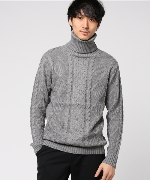 THE CASUAL(カジュアル)の「タートルネックニット(ニット/セーター・メンズ・ブラック/ワイン/ブラックミックス/オフホワイト/グレー・L/M/XL/S)」の4枚目の写真