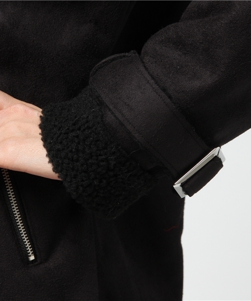 VENCEEXCHANGE（ヴァンスエクスチェンジ）の「裏ボアフェイクムートンオーバーライダース         （ムートンコート・レディース・ブラック/ベージュ・MEDIUM）」の7枚目の写真