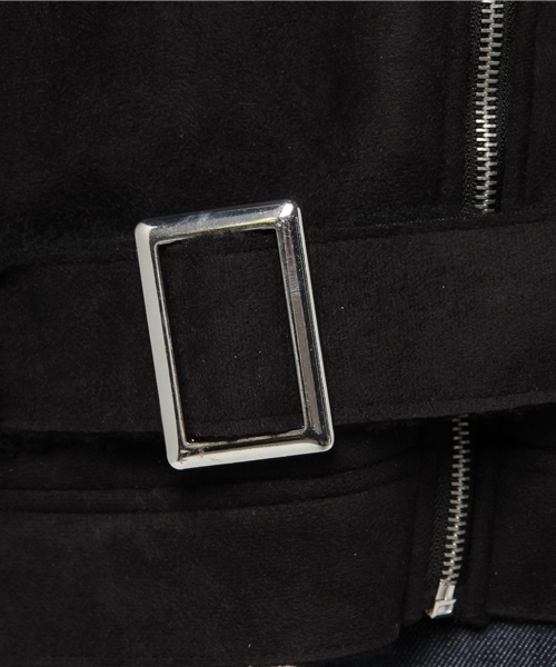 VENCEEXCHANGE（ヴァンスエクスチェンジ）の「裏ボアフェイクムートンオーバーライダース         （ムートンコート・レディース・ブラック/ベージュ・MEDIUM）」の10枚目の写真