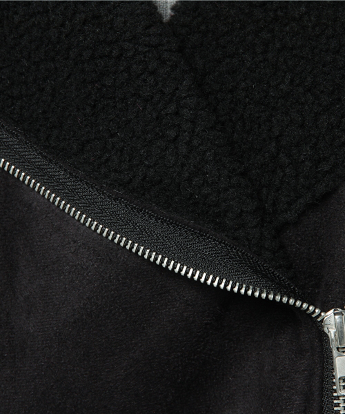 VENCEEXCHANGE（ヴァンスエクスチェンジ）の「裏ボアフェイクムートンオーバーライダース         （ムートンコート・レディース・ブラック/ベージュ・MEDIUM）」の12枚目の写真