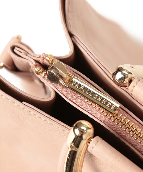 PAPILLONNER(パピヨネ)の「ミニショルダートート(ショルダーバッグ・レディース・ピンク/キャメル/ネイビー・FREE)」の9枚目の写真