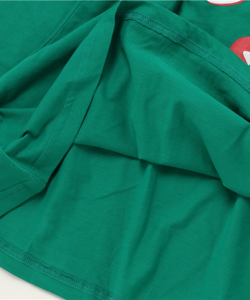 ZIDDY（ジディ）の「ZIDDY/天竺Aライン長袖Tシャツ（Tシャツ/カットソー・キッズ・グリーン/オフホワイト・160/130/150/140）」の7枚目の写真