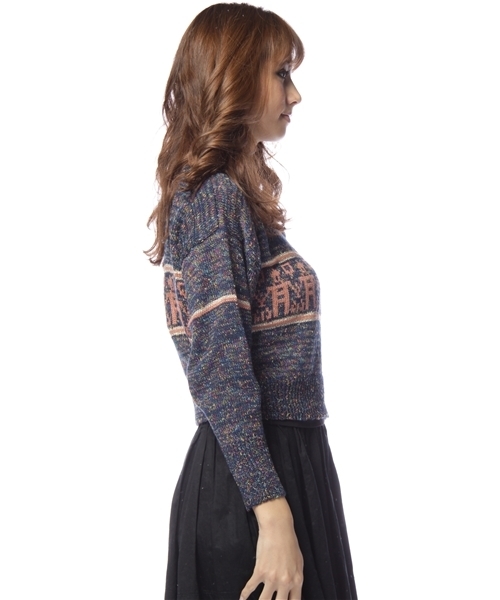 Kastane（カスタネ）の「民族柄PO（ニット/セーター・レディース・ベージュ/ネイビー/ピンク・FREE）」の4枚目の写真