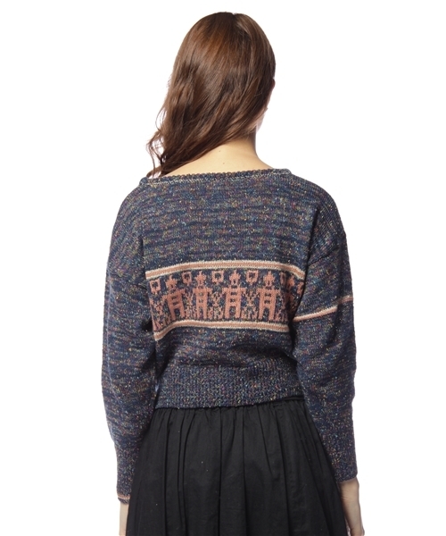 Kastane（カスタネ）の「民族柄PO（ニット/セーター・レディース・ベージュ/ネイビー/ピンク・FREE）」の7枚目の写真