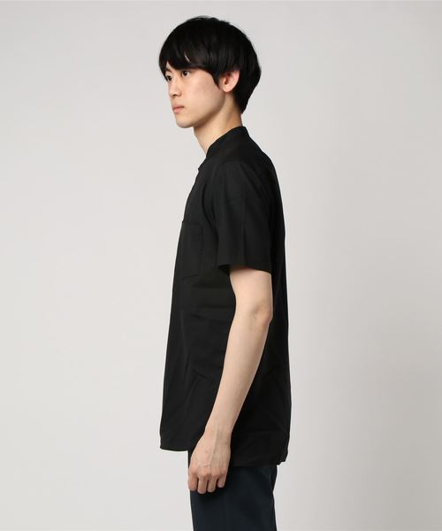 green label relaxing（グリーンレーベルリラクシング）の「[ウォッシャブル] KC WSBL/TRO バンドカラー S/SL シャツ ◆（シャツ/ブラウス・メンズ・ブラック/ライトグレー・SMALL/MEDIUM/LARGE）」の3枚目の写真