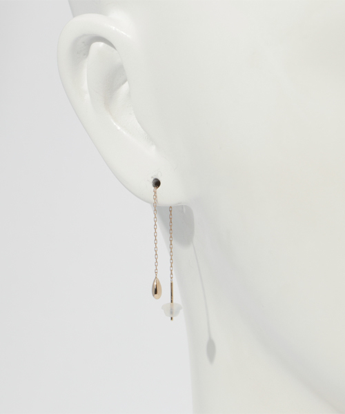 ノジェスアメリカンピアス 美品】ノジェス K10 カルセドニーピアス