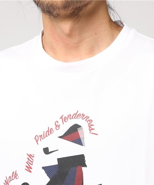 BLACK LABEL CRESTBRIDGE(ブラックレーベル・クレストブリッジ)の「ジェントルマンプリントT(Tシャツ/カットソー・メンズ・オフホワイト・L/S/M/X-SMALL)」の4枚目の写真