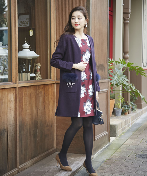 Tocco Closet トッコ クローゼット の ファー ビジュー付きコーディガン その他アウター Wear