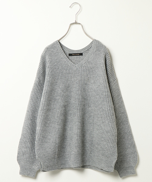 VENCEEXCHANGE(ヴァンスエクスチェンジ)の「ピンクリボン 2WAY畦ニットプルオーバー(ニット/セーター・レディース・ワインレッド/オフホワイト/ブラック/グレー/パープル・MEDIUM)」の1枚目の写真