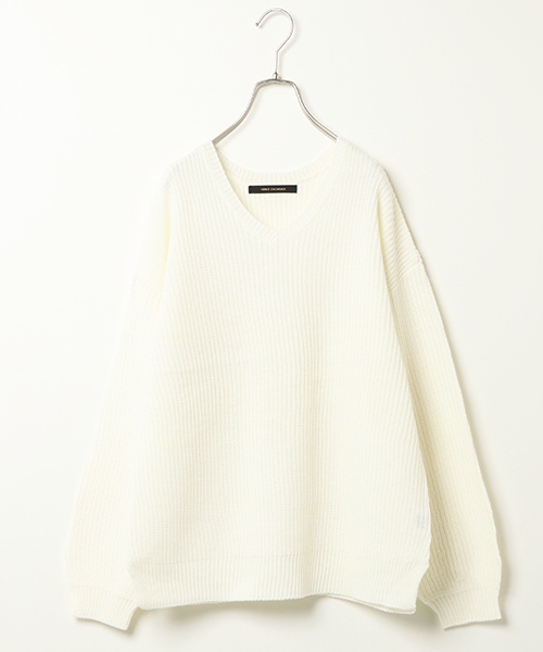 VENCEEXCHANGE(ヴァンスエクスチェンジ)の「ピンクリボン 2WAY畦ニットプルオーバー(ニット/セーター・レディース・ワインレッド/オフホワイト/ブラック/グレー/パープル・MEDIUM)」の2枚目の写真