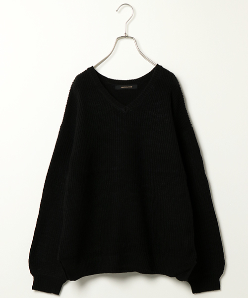 VENCEEXCHANGE(ヴァンスエクスチェンジ)の「ピンクリボン 2WAY畦ニットプルオーバー(ニット/セーター・レディース・ワインレッド/オフホワイト/ブラック/グレー/パープル・MEDIUM)」の3枚目の写真